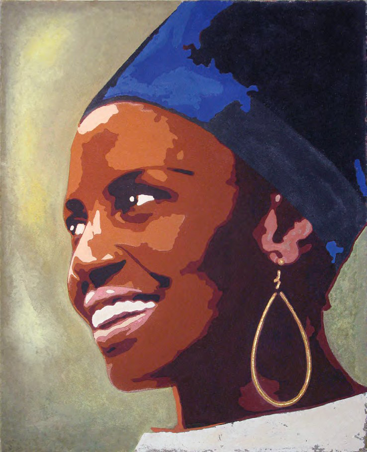 Miriam Makeba fresco portrait by Fabrizio Ruggiero — 